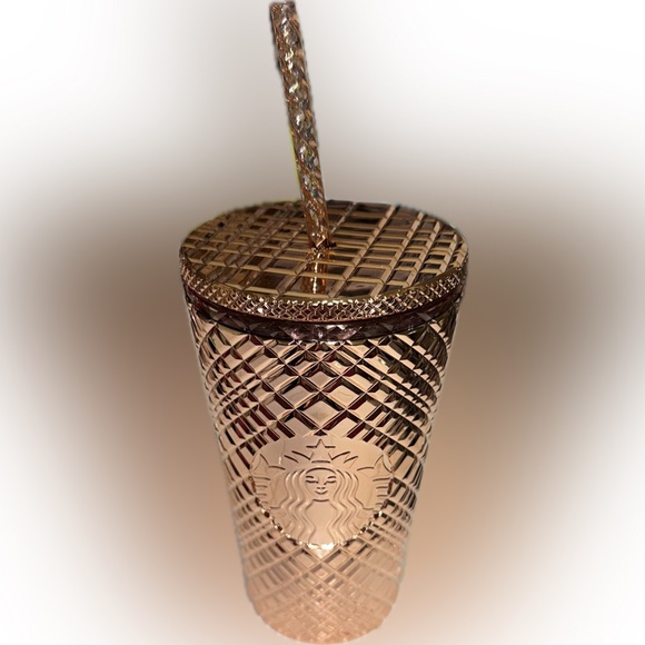 NWT | Starbucks Metallic Rose Gold Grid cup | Grande 16oz - Picture 1 of 3